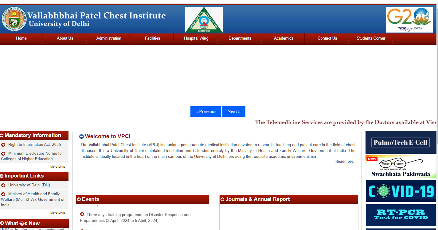 VP Chest Institute of Medical Sciences, Delhi